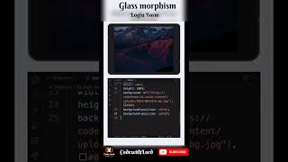 Glass Morphism Login Form for Website To Make Interactive #shorts #viral #trending #coding #python