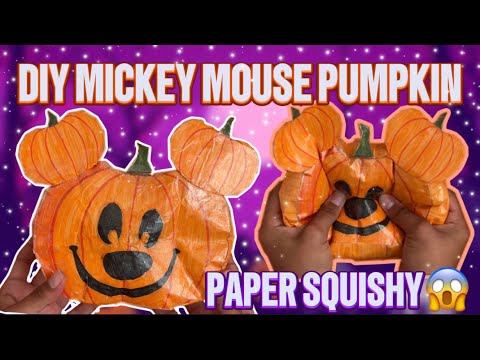 DIY MICKEY MOUSE PUMPKIN PAPER SQUISHY!- flowaween ep.1