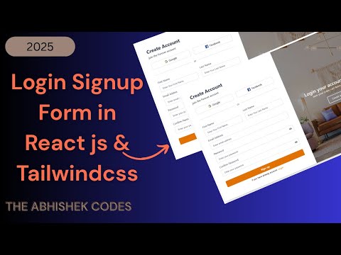 How to Make Login and Sign up Form using React JS & Tailwindcss | React Login and Registration.