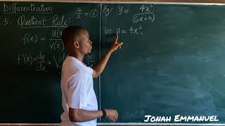 Quotient Rule Method of Differentiation