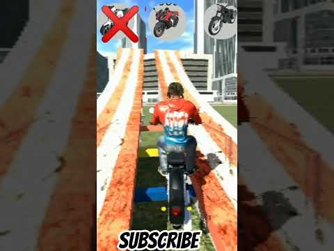 All bikes vs mega ramp jump challenge who is win #viralshorts#trending#indianbikedriving3d