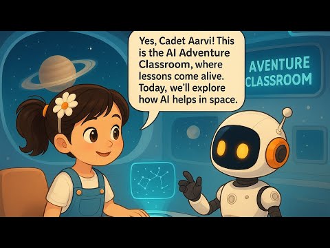 AI adventurer journey between a girl (Aarvi) and Robot 