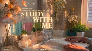 🌼3-HOUR Study With Me • Rain sounds☔+ Lofi bgm • Pomodoro 50-10 • Day305🌷