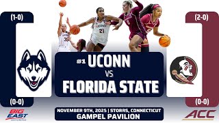 No. 1 UConn vs Florida State | NCAA Women's Basketball | 11.9.25