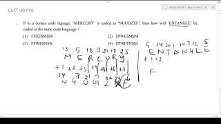 if the certain code language MERCURY is coded as NGUGZXF then how will ENTANGLE be coded in the