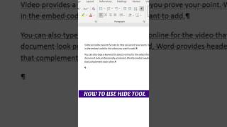 How to hide and show the text in MS word #msword #word #microsoftoffice