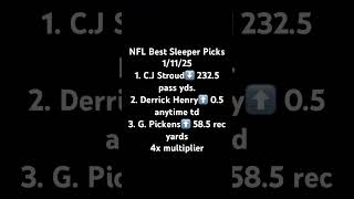 NFL Wild Card Best Sleeper Picks 1/11/25 #podcast #footballpicks #sleeperpicks #cashout