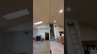 DIY Plywood Slat Ceiling | Renovating our 1970's Home | Sway + Sarah Build