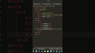 order list in html #html #htmlforbeginners #beginnerscoding #coding #codingtutorial #frontendcourse