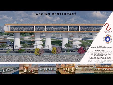 Hanging Restaurant - Architectural Visualization Walkthrough Animation #shorts #architecture