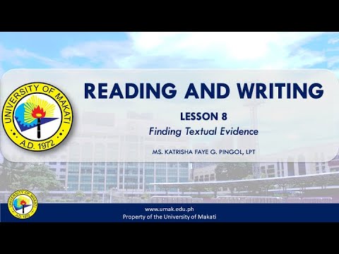 Lesson 8: Finding Textual Evidence | Reading and Writing
