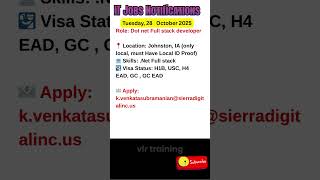 Dot net Full stack developer October 28, 2025