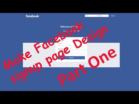 ফেসবুক সাইন আপ পেইজ  ডিজাইন | how to make facebook sign up page design (Part one)