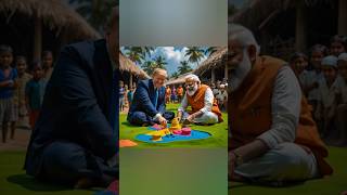 Modi and trump making sand toys in village in virtual world #ai short
