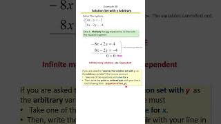 Solve Systems by Elimination | Write Solution Set with Y Arbitrary