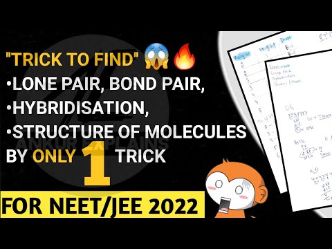 Trick to find lone pair bond pair structure of molecules & Hybridisation by only one trick
