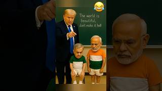 Indian PM Modi vs Pakistani PM shahbaz and Donald Trump's #india #pakistan #war #shorts