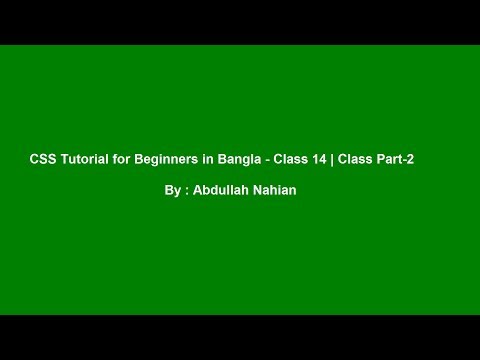 CSS Tutorial for Beginners in Bangla - Class 14 | Class Part-2
