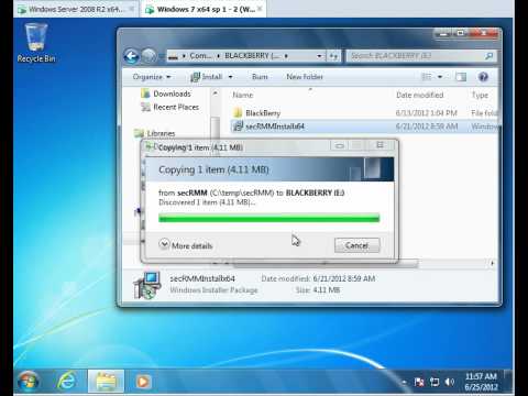 secRMM smart phone BlackBerry App for securing the phone as a USB storage device