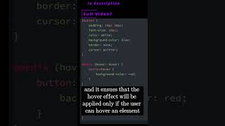 💻 CSS 37a 💻 hover media feature 💻 #css #css3 #csscourse #html #html5 #omg