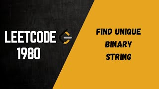 Leetcode 1980. Find Unique Binary String | Easy Explanation in Hindi + Code in Python