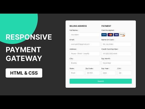 How to make Responsive Payment Gateway Using Only HTML & CSS | Dev Tech