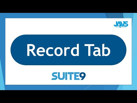 Exploring the Record Tab in JAVS Suite 9 | Overview and Features