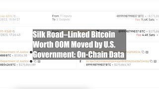 Silk Road–Linked Bitcoin Worth $300M Moved by U.S. Government: On-Chain Data