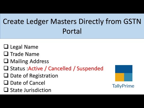 Create Ledger Masters Directly from GST Portal