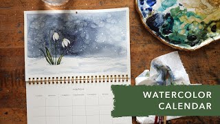 Paint Snowdrops | Watercolor Calendar Painting by Sarah Cray of Let's Make Art