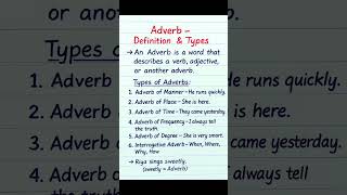 Adverb – Definition & Types | English Grammar | Shorts