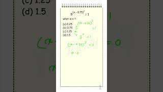 5^(x − 0.75)² = 1 😲 | One-Step Exponent Trick! #shorts
