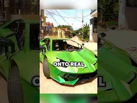 This Guy Used CARDBOARD To Build This  LAMBORGHINI 😳 #cars #lamborghini