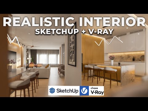 Realistic Living Room Rendering with SketchUp + V-Ray | Full Workflow Tutorial