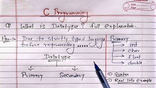 C DataTypes | What is Data Type? Full Explanation | Learn Coding