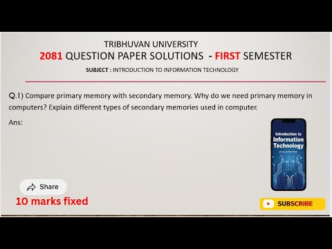 Introduction to information technology | First semester | 2081 Qno.1