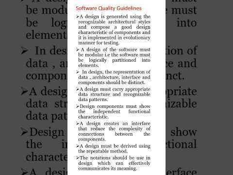 Design Quality -Software Engineering #shorts #education #notes#easy