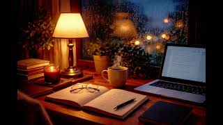 Cozy Study Ambience 🌧️ Soft Rain on Window | Focus, Study, Reading