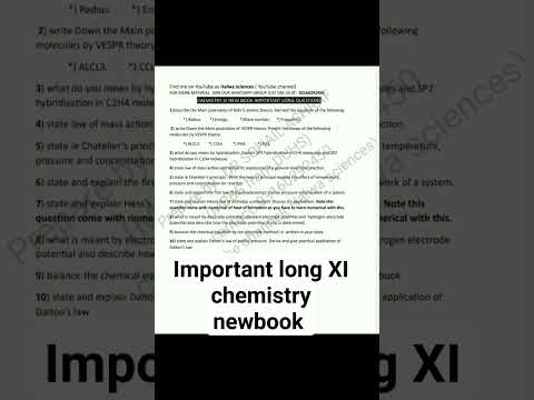 important chemistry long question XI new book