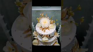 Beautiful white wedding cake #unossweettreat #shortsfeed #shortsvideo  #weddingcake #cake