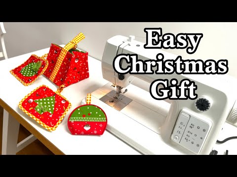 Two quick and economical Christmas gift ideas | Just one square of fabric is enough!