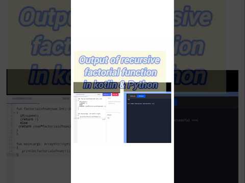 Outputs of recursive factorial function implemented in Kotlin and Python.#shorts #short