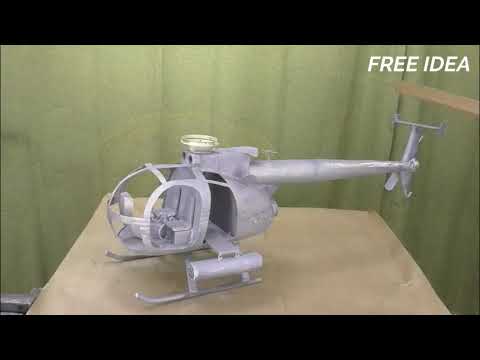 Amazing DIY Helicopter AH 6 from an old Motorcycle Gas Tank