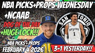 NBA Picks Today Wednesday 2/4/2026 | Free NBA Best Bets, Player Props, and Predictions