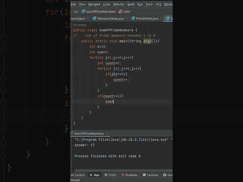 Sum of Prime Numbers between 1 to N | Java | Coding Practice | Interview Questions