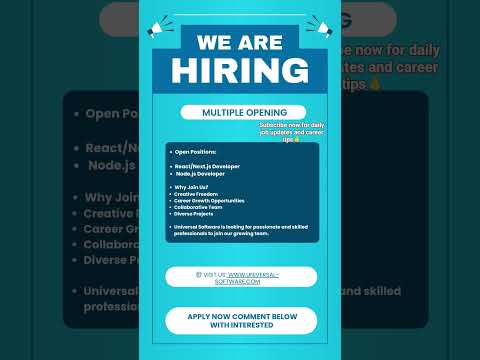 🔥React Next.js, Node.js Job Universal Software Hiring 2025 #fresherjobs #shorts #techjobs #ytshorts