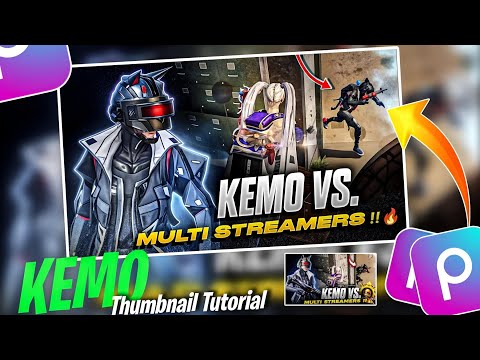 Meke This Thumbnail In PicsArt ☠️ | Kemo And Synsx Thumbnail editing tutorial ☠️ | #thumbnail #edit