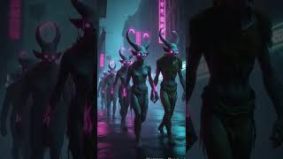 “The Procession Beyond “Flesh#SurrealArt#GrotesqueCreatures#DystopianDream#FogParade#CinematicHorror