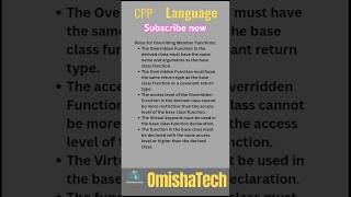 Rules for Overriding Member Functions in Cpp programming #cppprogramming#strings #overriding#coding