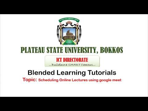 PLASU   Scheduling online meeting or Virtual Class using google meet